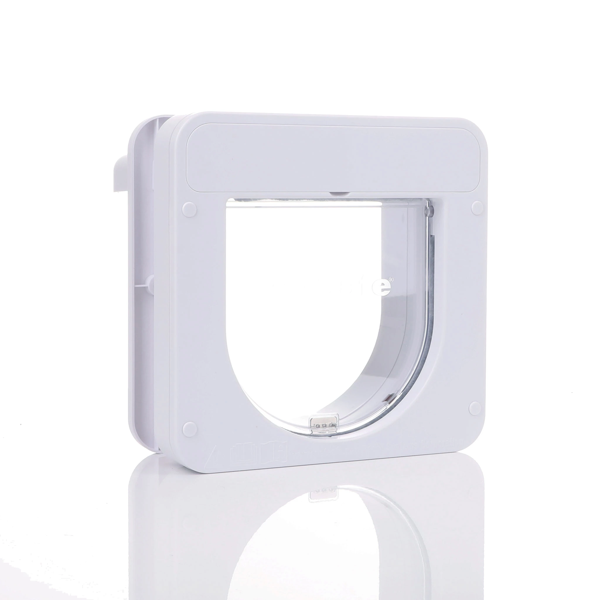 White PetPorte Smart Flap with transparent cat flap