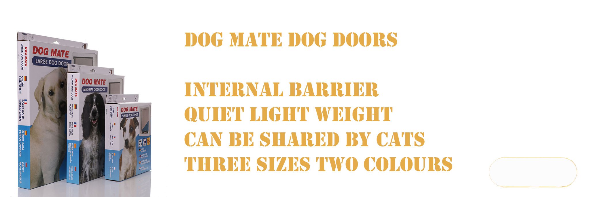 Show the sizes of the Dog Mate door range.