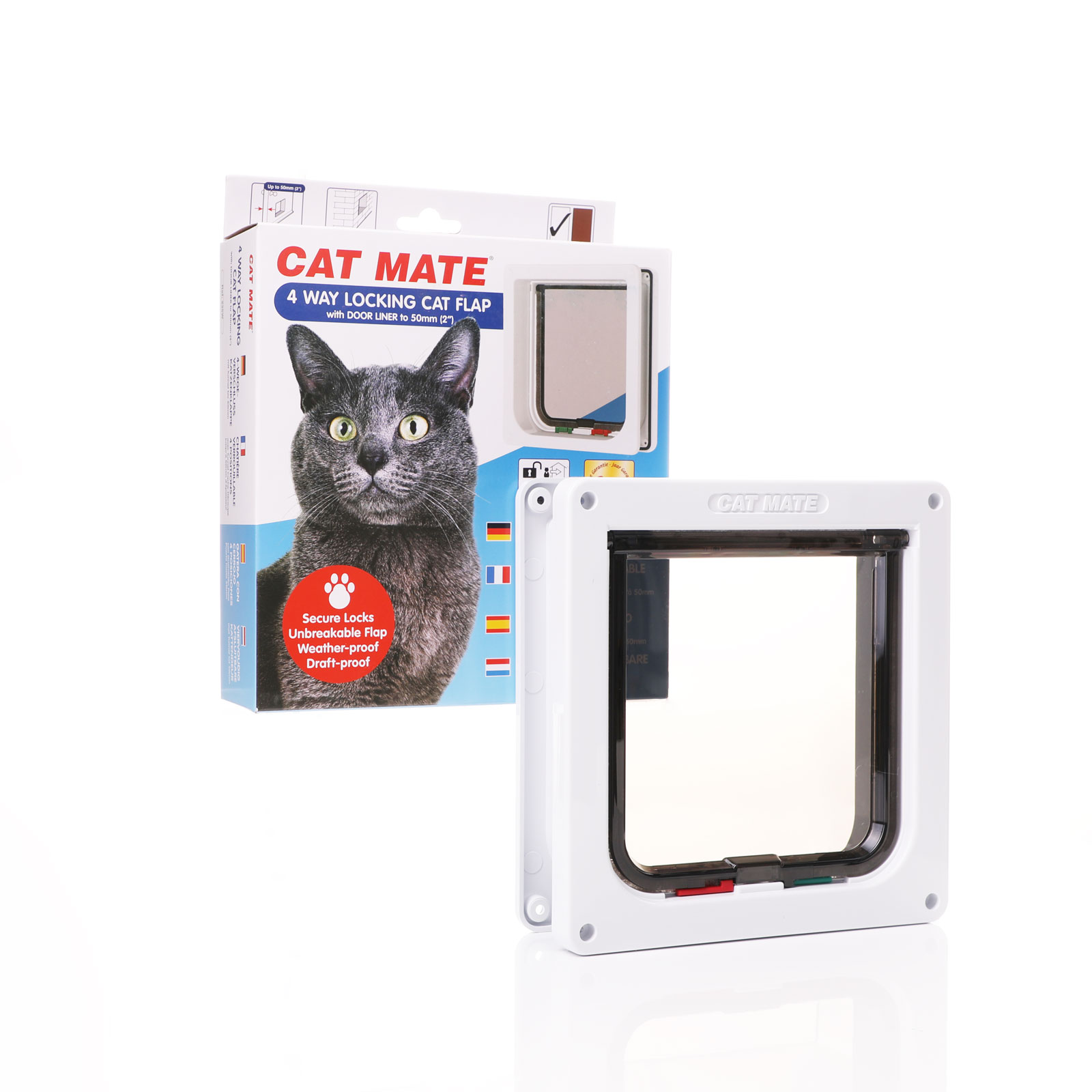 Cat mate 235w White - 4 Way Locking Cat Flap