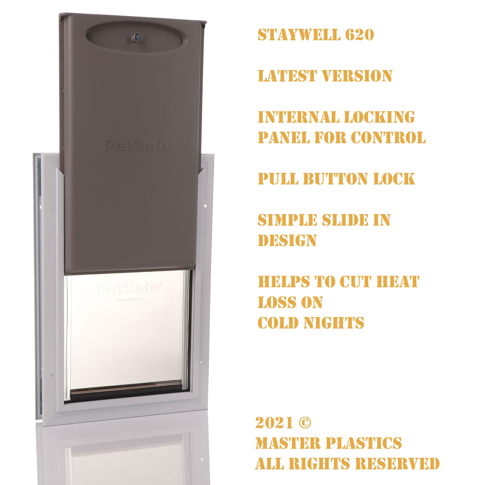 The picture shows a slide in manual panel which can be used to close the door.